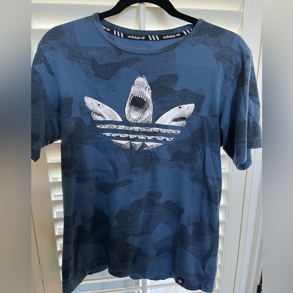 adidas Mens Short Sleeve Shark Tee